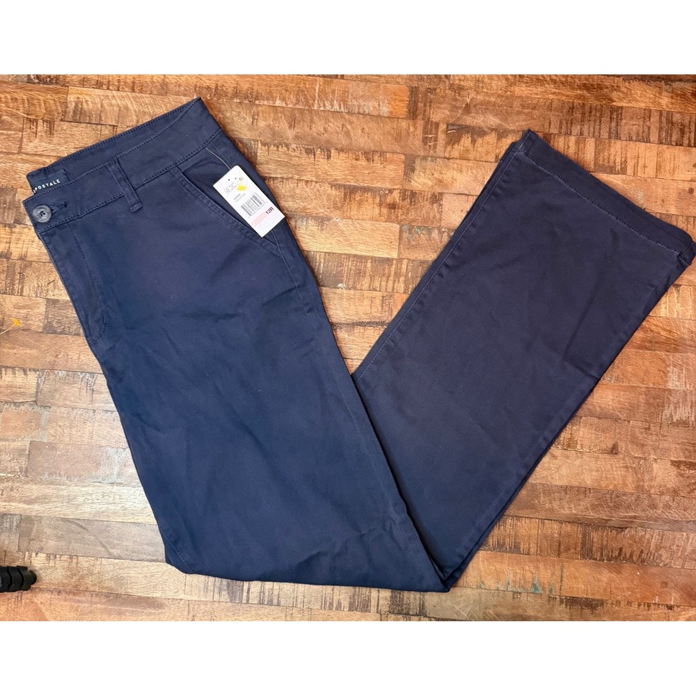 Aeropostale Womens Aero Classic Stretch Pants Navy Blue Straight Leg 12R 132906